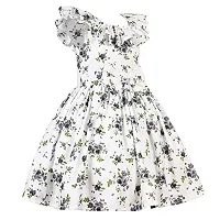 Alina Enterprises Cotton Floral Digital Printed Girl's Frock for Summer (9-10 Years, Black)-thumb3