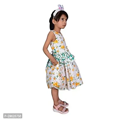 Alina Moda Frock Dress for Kids Girls 3 to 11 Years (Multycolor) with Hair Band Free-thumb4