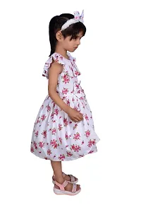 Alina Moda Frock Dress for Kids Girls 3 to 11 Years (Multycolor) with Hair Band Free-thumb2