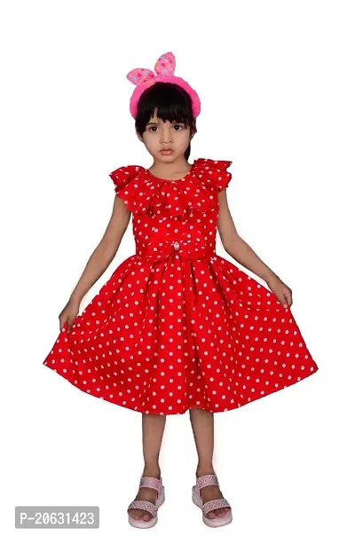 Alina Moda Baby Girls Frocks Dress (7-8 Years, Red)