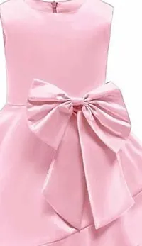 Alina Moda Fabulous  Girl's Knee Length Baby Pink Satin Frocks  Dress-thumb2