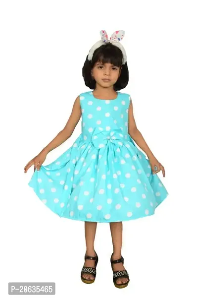 Alina-Enterprises Cotton Printed Girl's Frocks, Comfortable Dress for Girl Kid Green-thumb0