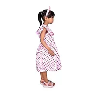 Alina Moda Frock Dress for Kids Girls 3 to 11 Years (Multycolor) with Hair Band Free-thumb1