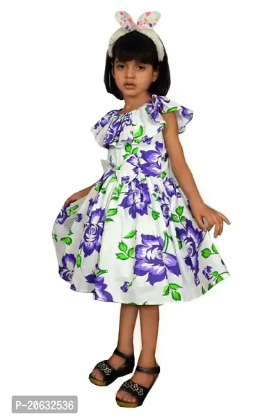 Alina-Enterprises Cotton Printed Girl's Frocks, Comfortable Dress for Girl's-thumb2