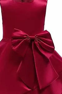 Alina Moda Fabulous  Girl's Knee Length Maroon Satin Frocks  Dress-thumb2