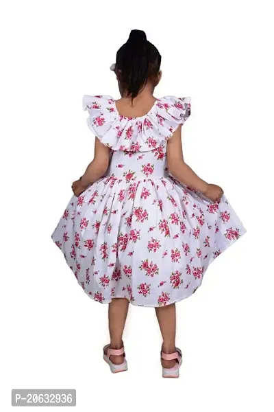 Alina-Enterprises Cotton Printed Girl's Frocks, Comfortable Dress for Girl's Red-thumb3