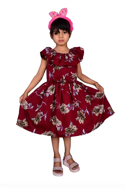 Alina Moda Frock Kids Dress for Baby Girls 3 to 12 Years (Multycolor)