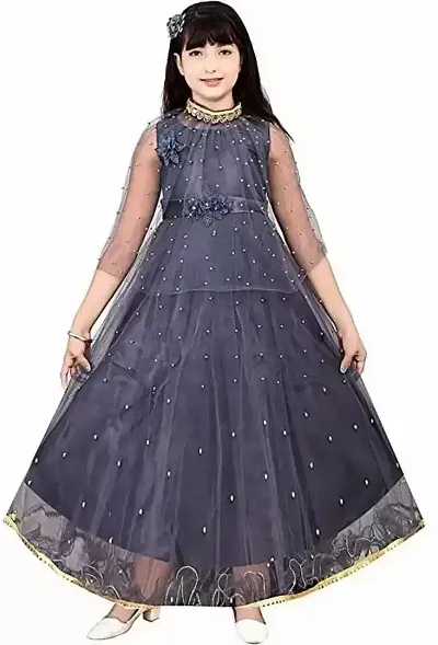 Girls Cotton Blend Ethnic Gowns 