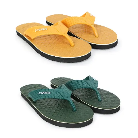 Trendy Green EVA Slippers For Men pack of 2