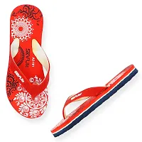 Trendy Red Printed EVA Slippers For Women-thumb3