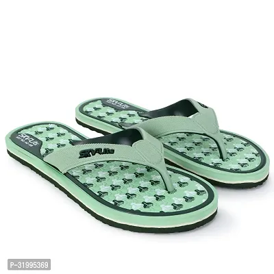 Trendy Green Printed EVA Slippers For Women