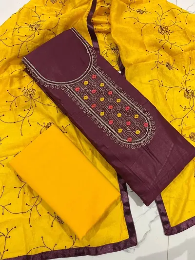 Stylish Cotton Embroidered Unstitched Suits