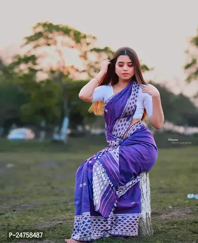 Stylish Poly Silk Blue Saree With Blouse Piece