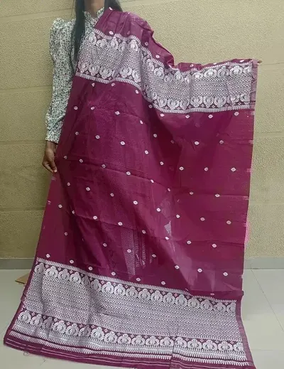 Attractive Cotton Saree with Blouse piece 