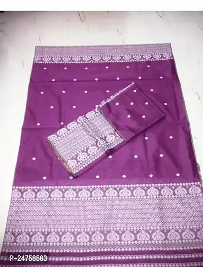 Stylish Cotton Magenta Saree With Blouse Piece