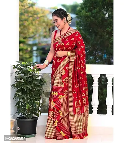 Fancy Poly Silk Saree With Blouse Piece For Women-thumb0
