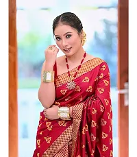 Fancy Poly Silk Saree With Blouse Piece For Women-thumb1