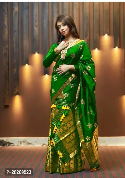Fancy Poly Silk Saree With Blouse Piece For Women