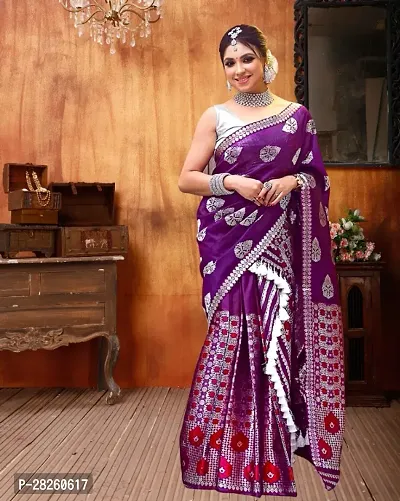 Fancy Poly Silk Saree With Blouse Piece For Women-thumb0