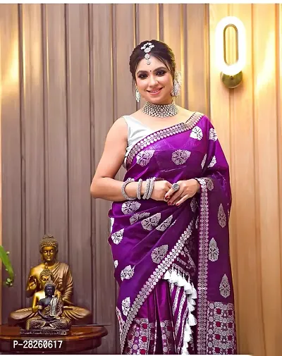 Fancy Poly Silk Saree With Blouse Piece For Women-thumb4