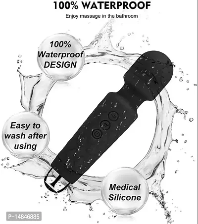 echargeable Body Massager for Women and Men / Handheld Waterproof Vibrate Wand Massage Machine with 20 Vibration Modes - 8 Speeds, Battery Powered, Full Body-thumb4