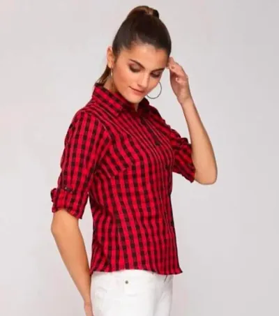 Stylist Khadi Checked Shirt For Women