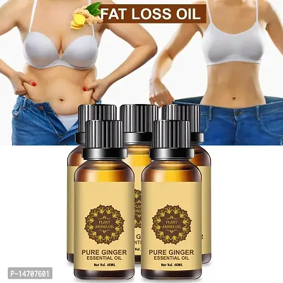 Ginger Essential Oil | Ginger Oil Fat Loss | Slimming Fat Burner Oil for Fat Loss Fat Burner Weight Loss Massage Oilnbsp; (40ML) (PACK OF 5)