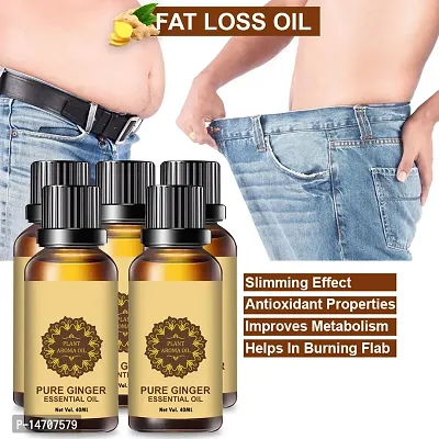 Ginger Essential Oil | Ginger Oil Fat Loss | nbsp;Slimming Fat Burner Oil for Fat Loss Fat Burner Weight Loss Massage Oil (40ML) (PACK OF 5)