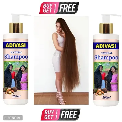 ADIVASI BHRINGRAJ ADVASI_BHRINGRAJ HERBAL HAIR shampoo Hair shampoo  200ml BUY 1 GET 1 FREE-thumb0