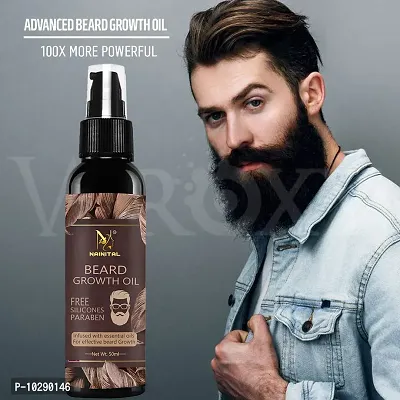 Nainital Beard Growth Oil - More Beard Growth, With Redensyl, 8 Natural Oils Including Jojoba Oil, Vitamin E, Nourishment And Strengthening, No Harmful Chemicals Hair Oil- 50 ml-thumb0