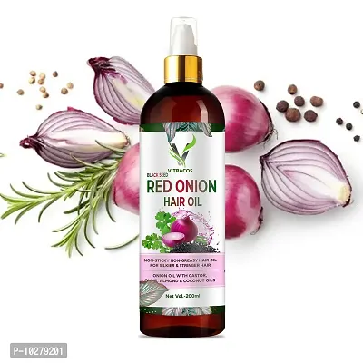 Red Onion Oil For Hair Regrowth Bio Active Hair Oil Nourishing Hair Treatment With Real Onion Extract Intensive Hair Fall Dandruff Treatment Hair Oil 200 Ml-thumb0