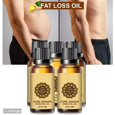 Ginger Essential Oil | Ginger Oil Fat Loss | Fat loss slimming weight loss body fitness oil- (40ML) (PACK OF 5)