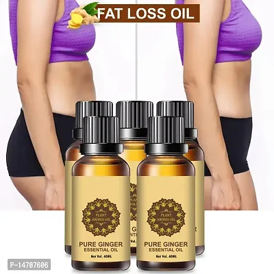 Ginger Essential Oil | Ginger Oil Fat Loss | Essential Oil 500 % Pure  Natural Best for Hair Nourishing, Breast Toning, Weight loss (40ML) (PACK OF 5)-thumb0