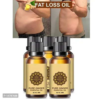 Ginger Essential Oil | Ginger Oil Fat Loss | Massage Oil- Helps in Anti-Cellulite, Toning, Slimming  Weight Loss |Natural Essential Oils Infused, Ayurvedic| (40ML) (PACK OF 5)