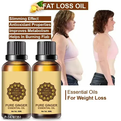 Ginger Essential Oil | Ginger Oil Fat Loss | Fat Burning oil,slimming oil, Fat Burner,Anti Cellulite  Skin Toning Slimming Oil For Stomach, Hips  Thigh Fat loss (40ML) (PACK OF 2)