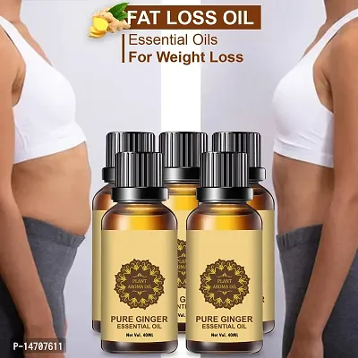 Ginger Essential Oil | Ginger Oil Fat Loss | nbsp;Slimming Fat Burner Oil for Fat Loss Fat Burner Weight Loss Massage Oil - (40ML) (PACK OF 5)