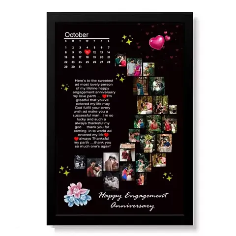 Best Customize Photo Frame For Wedding, Anniversary, Engagement, Birthday Photo Frame With Images 22 And Text (Multicolor) Size12X18 Inch