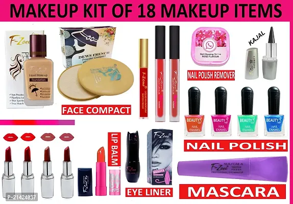 WINBLE TRADERS Perfect Bridal Makeup Kit Of 18 Makeup Items KST31 (Pack of 18)