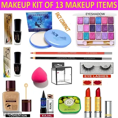 WINBLE TRADERS Natural Glow Long Lasting Professional Makeup kit Of 13 Makeup items QW28 (Pack of 13)-thumb0