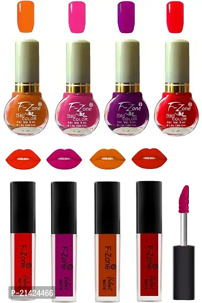 WINBLE TRADERS nail polish and lipstick combo 76 (Pack of 8)-thumb0