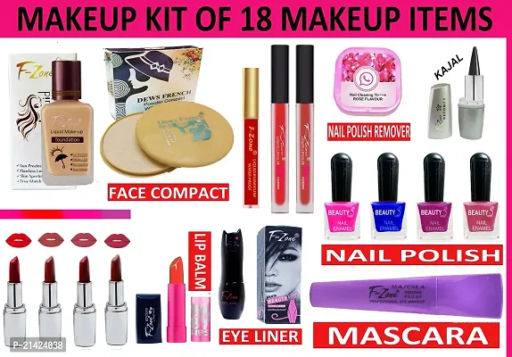 WINBLE TRADERS Perfect Bridal Makeup Kit Of 18 Makeup Items KST35 (Pack of 18)