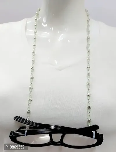 Heddz Light Green Lightweight Glass Beads & Silver Filigree Spectacle Chain For Women Spectacle Chain Lanyard String for Eyewear Frames, Specs, Glasses, Sunglasses, Goggles and Eyeglasses-thumb3