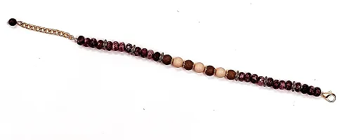 Heddz Bracelet for Women|Round Beaded Stone Bracelet For Women|Stylish Bracelet For Women|Ethnic Bracelet For Women|Beaded Fusion Wear Bracelet For Women|Purple Stone Stylish Bracelet For Women