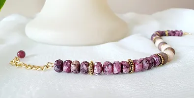 Heddz Purple Bracelet for Women|Round Beaded Stone Bracelet For Women|Stylish Bracelet For Women|Ethnic Bracelet For Women|Beaded Fusion Wear Bracelet For Women|Purple Stone Stylish Bracelet For Women-thumb2