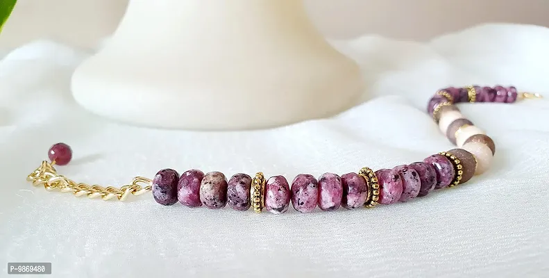 Heddz Purple Bracelet for Women|Round Beaded Stone Bracelet For Women|Stylish Bracelet For Women|Ethnic Bracelet For Women|Beaded Fusion Wear Bracelet For Women|Purple Stone Stylish Bracelet For Women-thumb3