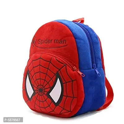10 L Soft Plush Spiderman Cartoon School Bag for Kids School Nursery Picnic (2-6 Years, Red)-thumb2