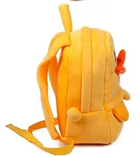 Soft Plush Velvet 10 litres Cartoon Cute Duck School Bag for Kids Boy Girl School Nursery Picnic (2-6 Years, Yellow)-thumb2
