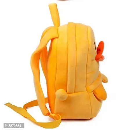 Soft Plush Velvet 10 litres Cartoon Cute Duck School Bag for Kids Boy Girl School Nursery Picnic (2-6 Years, Yellow)-thumb3