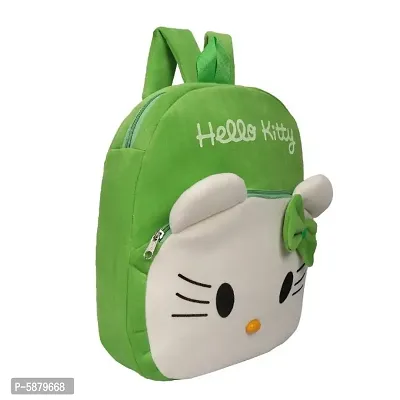 10 L Soft Plush Kitty Green School Bag for Kids Nursery Picnic Carry Travel (2-6 Years)-thumb2