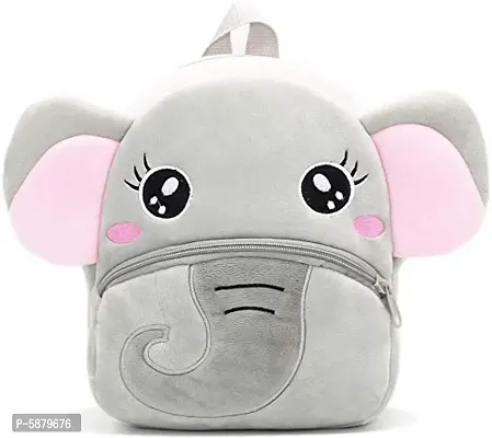 Kids School Bag Soft Plush Backpack Cartoon Bags Mini Travel Bag for Girls & Boys Toddler Female Elephant-thumb0